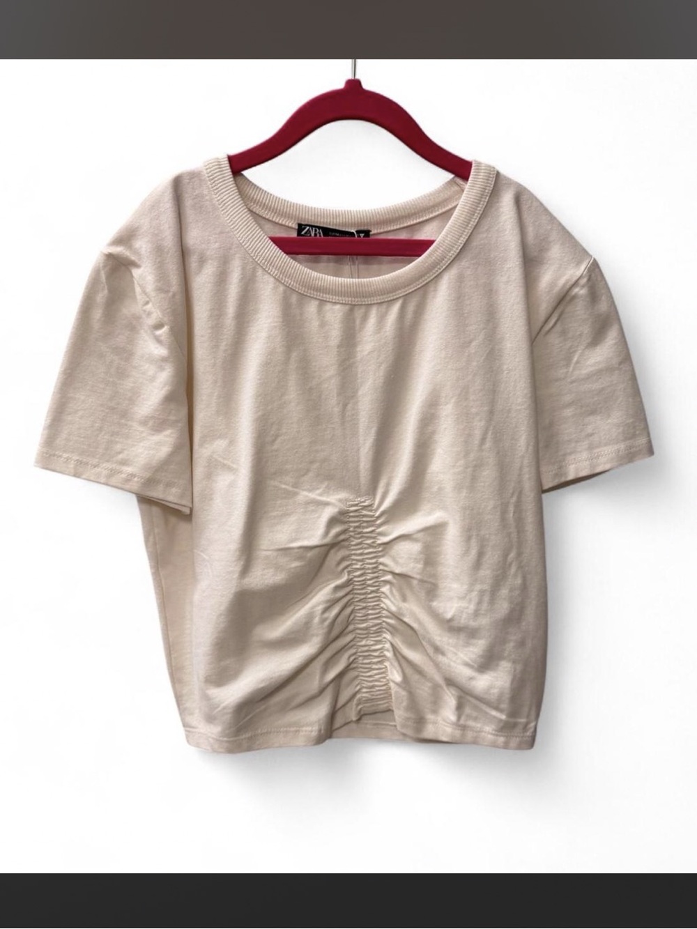 Zara cream ruched top